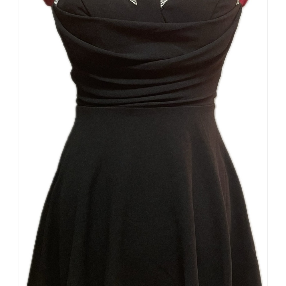 Forever 21 Black Ruched Sweetheart Cocktail Dress Formal Bridal Sz XS